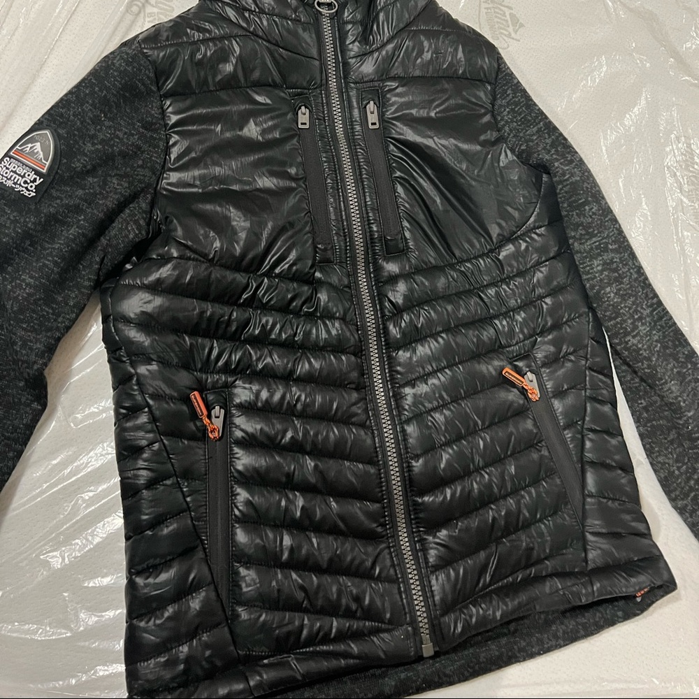 Super dry storm hybrid zip hoodie- Black